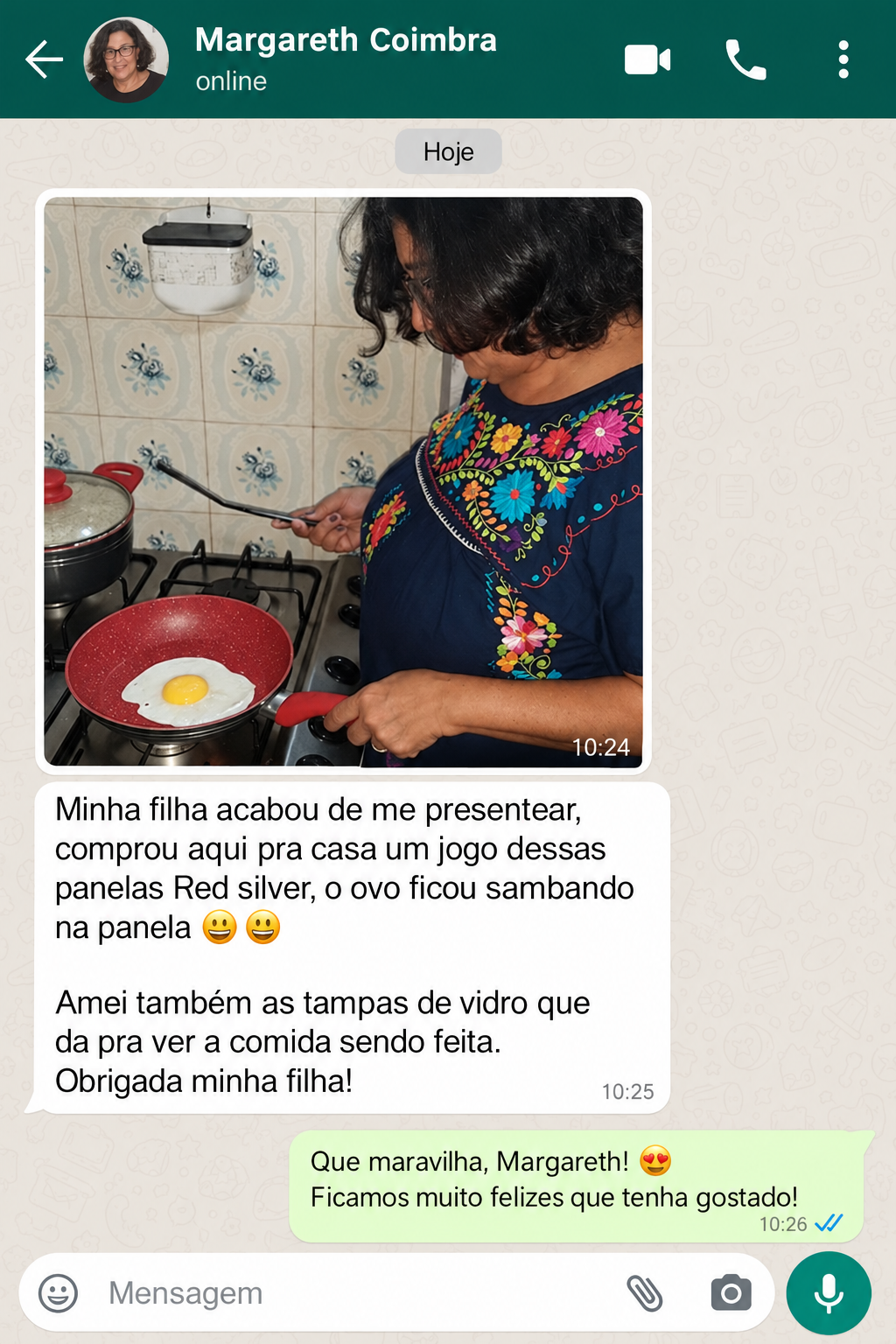 Conversa sobre as panelas no WhatsApp 6